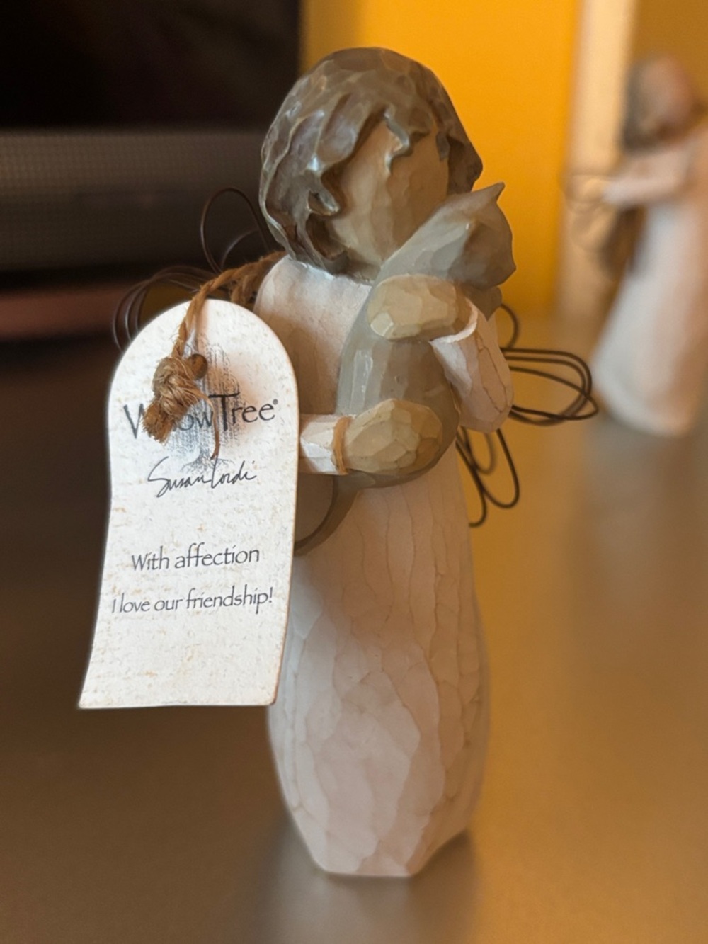Willow Tree Cream and Beige 'With Affection' Figurine Holding Cat